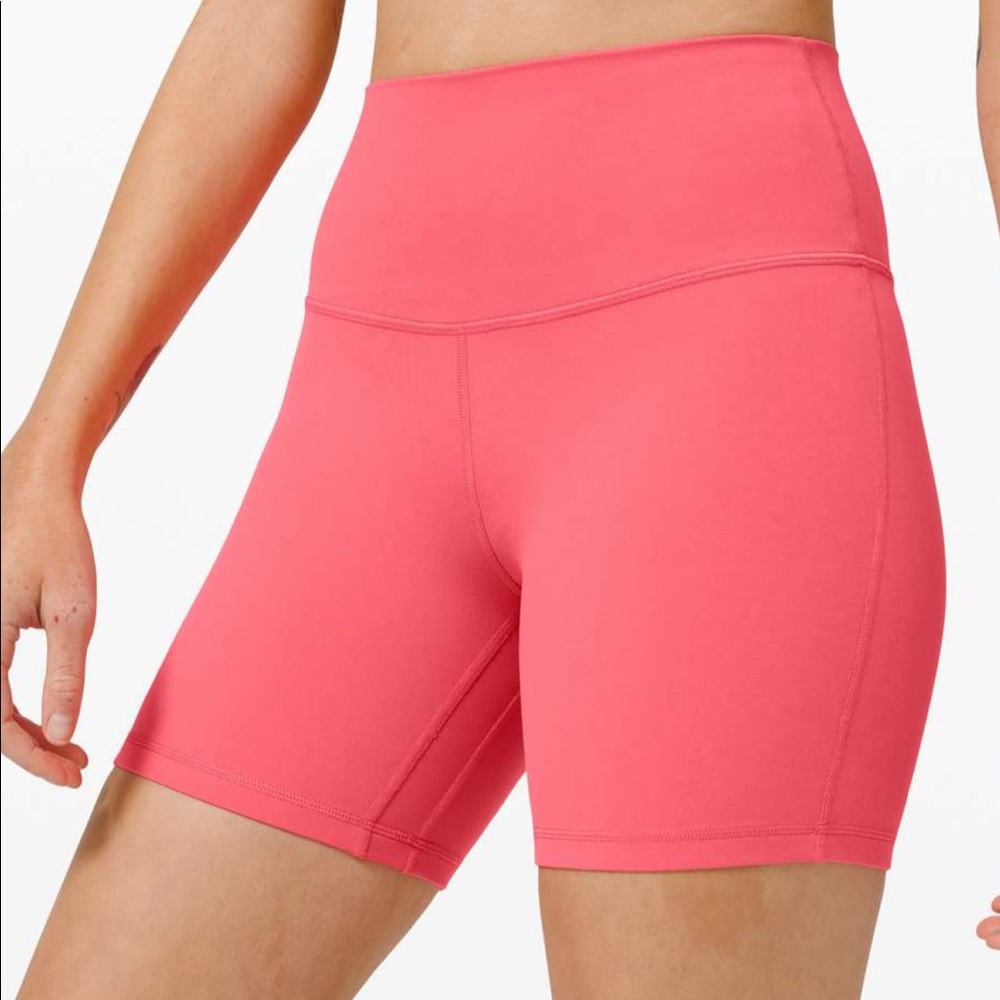Rare pink lululemon align biker shorts